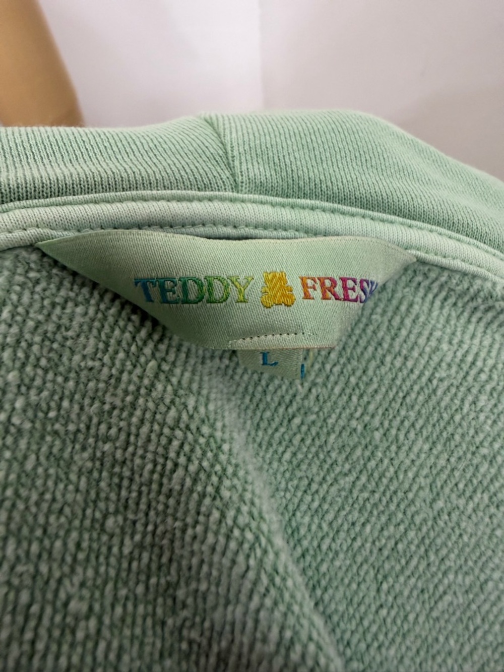 Teddy Fresh Women's Classic Zip Hoodie Mint Green Size Large - Picture 13 of 16